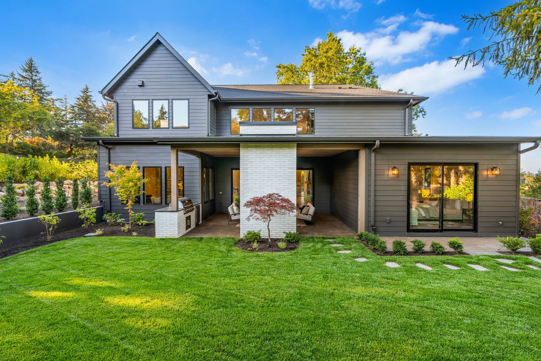 Rear yard and lawn