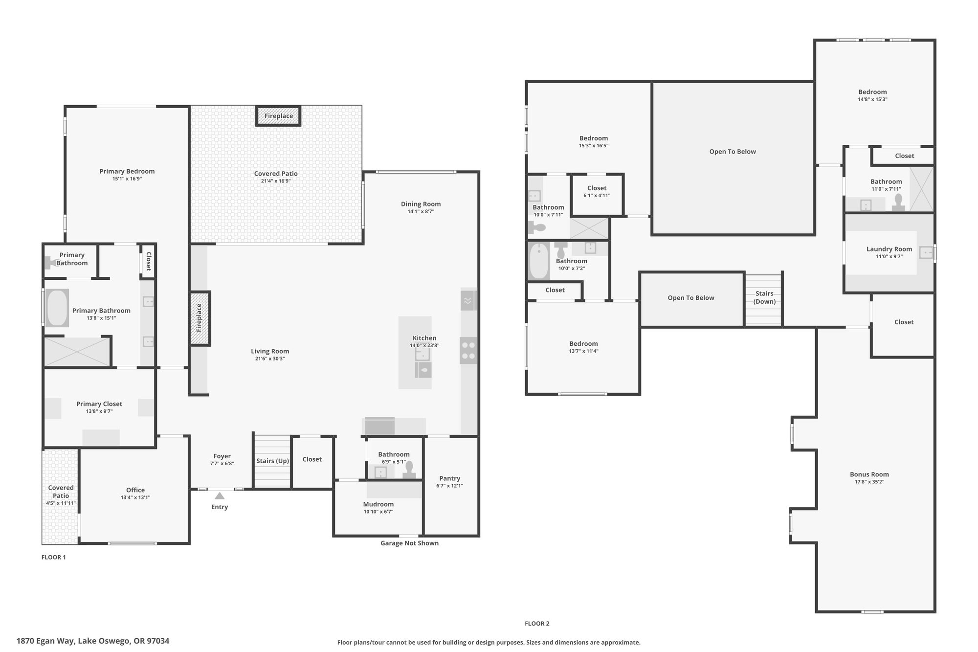 Floor plans for 1870 Egan Way, both levels