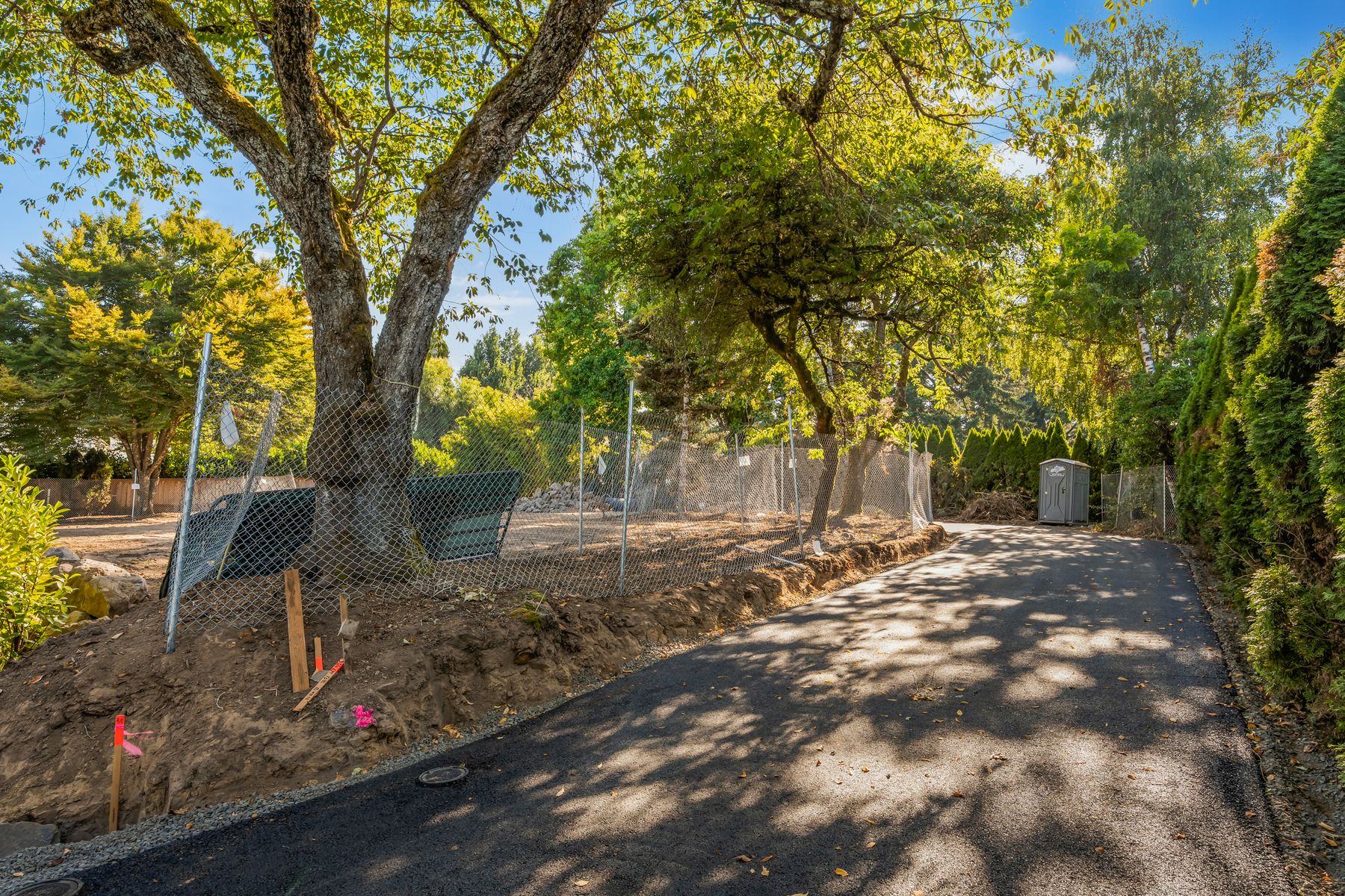 The private road along the lot